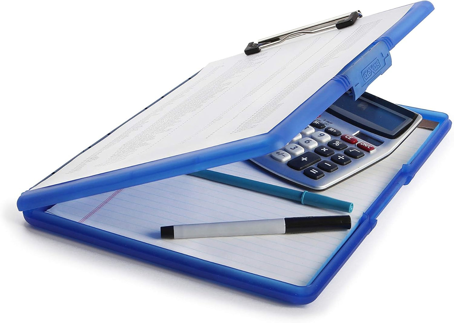 Dexas Slimcase 2 Plastic Clipboard with Storage and Side Opening, Black, Office Supplies Clipboards to Organize, Carry and Store, A4 Holder, Style and Functionality Nursing Clipboards