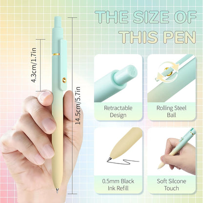 YOXMJDB Gel Pens, 5 Pcs Medium Point Smooth Writing Pens Cute Pens for Women, High-End Series 0.7mm Black Ink Pens for Journaling Note Taking, School Office Supplies (5 Pcs Gradient Morandi)