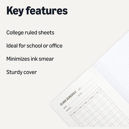 Amazon Basics Composition Notebook, College Ruled, 100 Sheets, 9.75" x 7.5", Assorted Marble Colors, 12-Pack