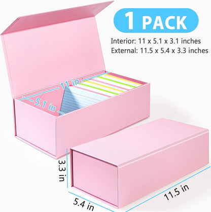 Harhana 3x5 Index Card Holder Card File Box Organizer, Hold 1200 3x5-Inch Flash Cards 1 Pack Black