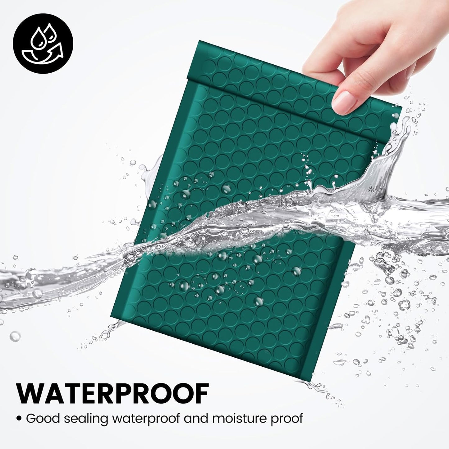 Fuxury Black Bubble Mailers 4x8" 100 Pack Waterproof Padded Envelopes Usable Size 4x7" Self Seal Bubble Envelopes Padded Mailers for Small Business, Envelope Mailers
