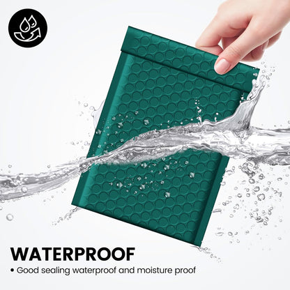 Fuxury Black Bubble Mailers 4x8" 100 Pack Waterproof Padded Envelopes Usable Size 4x7" Self Seal Bubble Envelopes Padded Mailers for Small Business, Envelope Mailers
