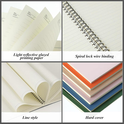 Leelosp 12 Pack Small Spiral Notebook Lined Spiral Journal College Ruled Notebook Wire Bound Kraft Cover, 120 Pages for Work (Multicolor,5.5 x 8.3 Inch)