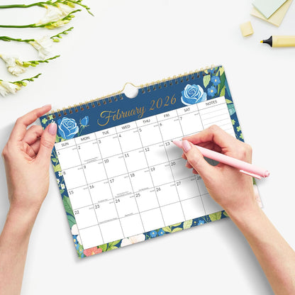 SUNEE Wall Calendar 2026 21 Months Apr. 2026 - Dec. 2027, 14.5"x11.5" Big Grid Hanging Calendar with Note for Organizing & Planning, Monthly Calendar 2026-2027 with Last Month and Next Month, White