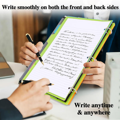 360 Degree Pivotable Binder, Upgraded 3 Ring Binder 1 inch 4 Pack, Flexible Binders 3 Ring, Foldable Three Ring Binders- Black, White, Blue, Red