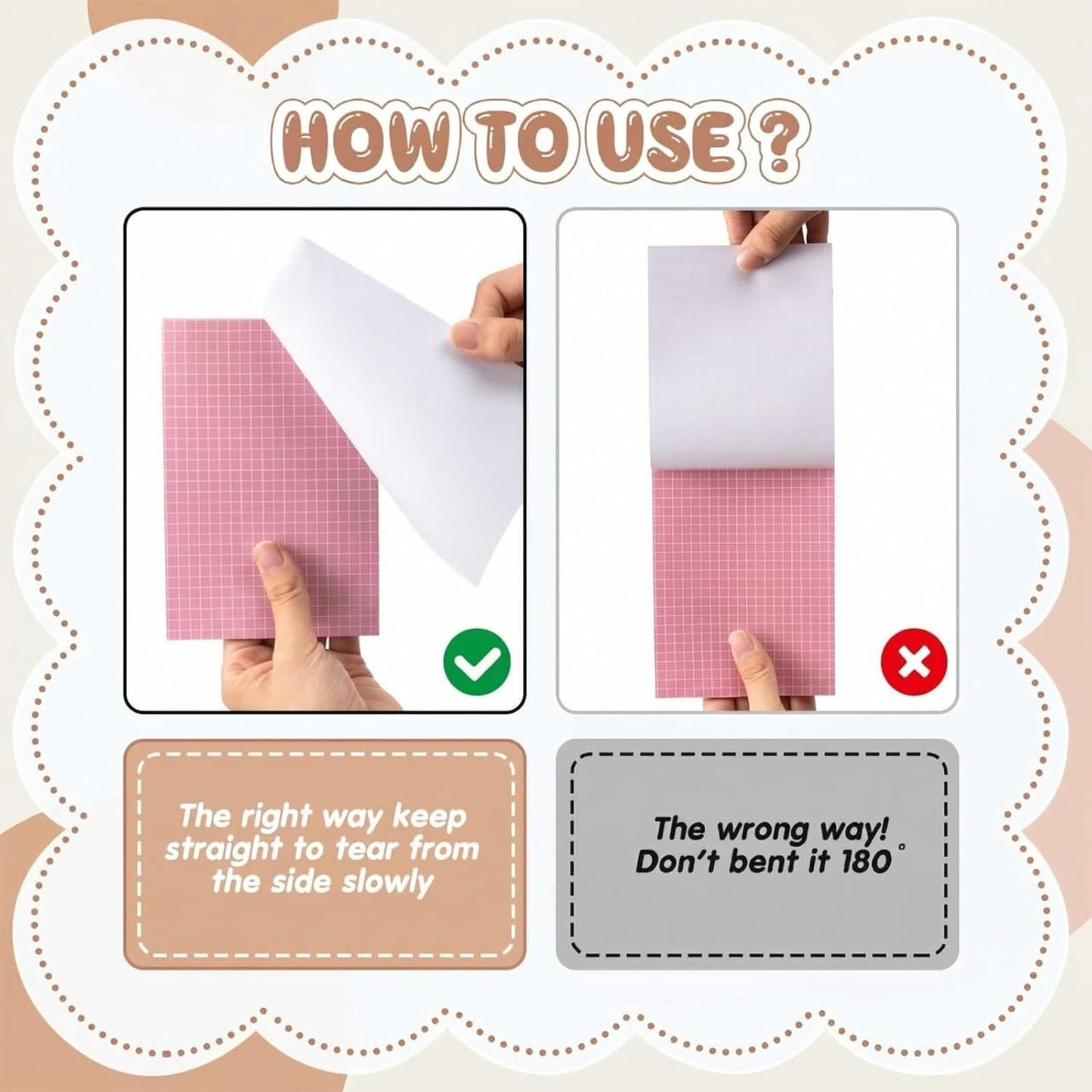Jecery 9 Pack 4 x 6 Inch Grid Sticky Notes Self Adhesive Memo Pad Cute Graph Paper Self Stick Note Pads with Grid Lines for Gifts Office Supplies, 270 Sheets(Soft Colors)