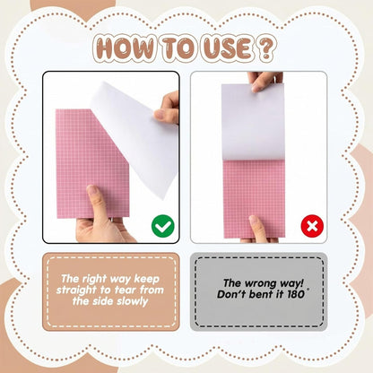 Jecery 9 Pack 4 x 6 Inch Grid Sticky Notes Self Adhesive Memo Pad Cute Graph Paper Self Stick Note Pads with Grid Lines for Gifts Office Supplies, 270 Sheets(Soft Colors)