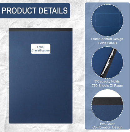 Fullhawl 10 Pcs Vertical Pressboard Report Cover 11x17 Pressboard Binder Folder with Metal Prong Presentations Portfolio Binder, 3'' Capacity to Neatly Bind Reports, Proposals(Black,11 x 17 Inch)