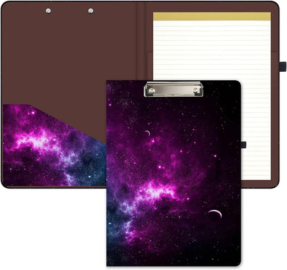 Hongri Clipboard Folio with Refillable Lined Notepad and Interior Storage Pocket for Students, Classroom, Office, Women, Man, Cute Custom Pattern, Size 12.8 x 9.2 in, Classic Flower