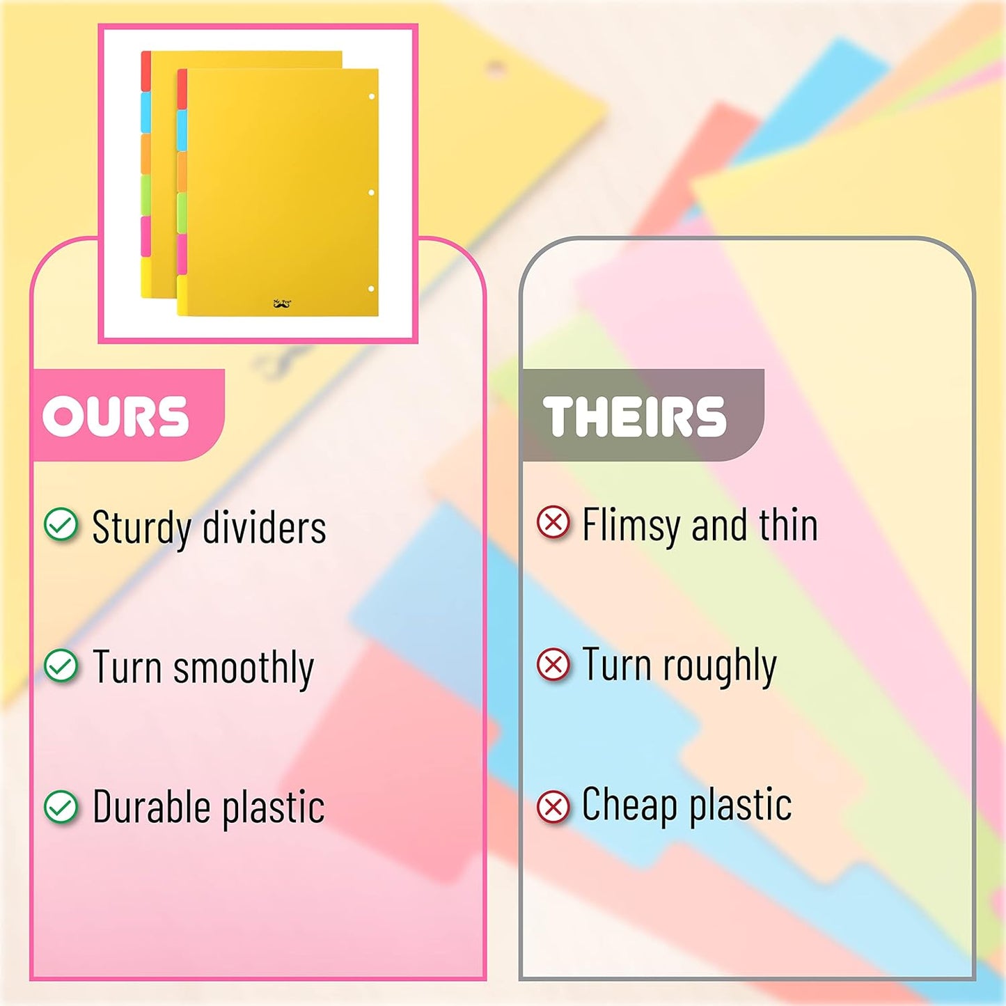 Mr. Pen- Binder Dividers, 6 Tab Dividers, Pack of 2 Sets (12 Dividers Total), Dividers