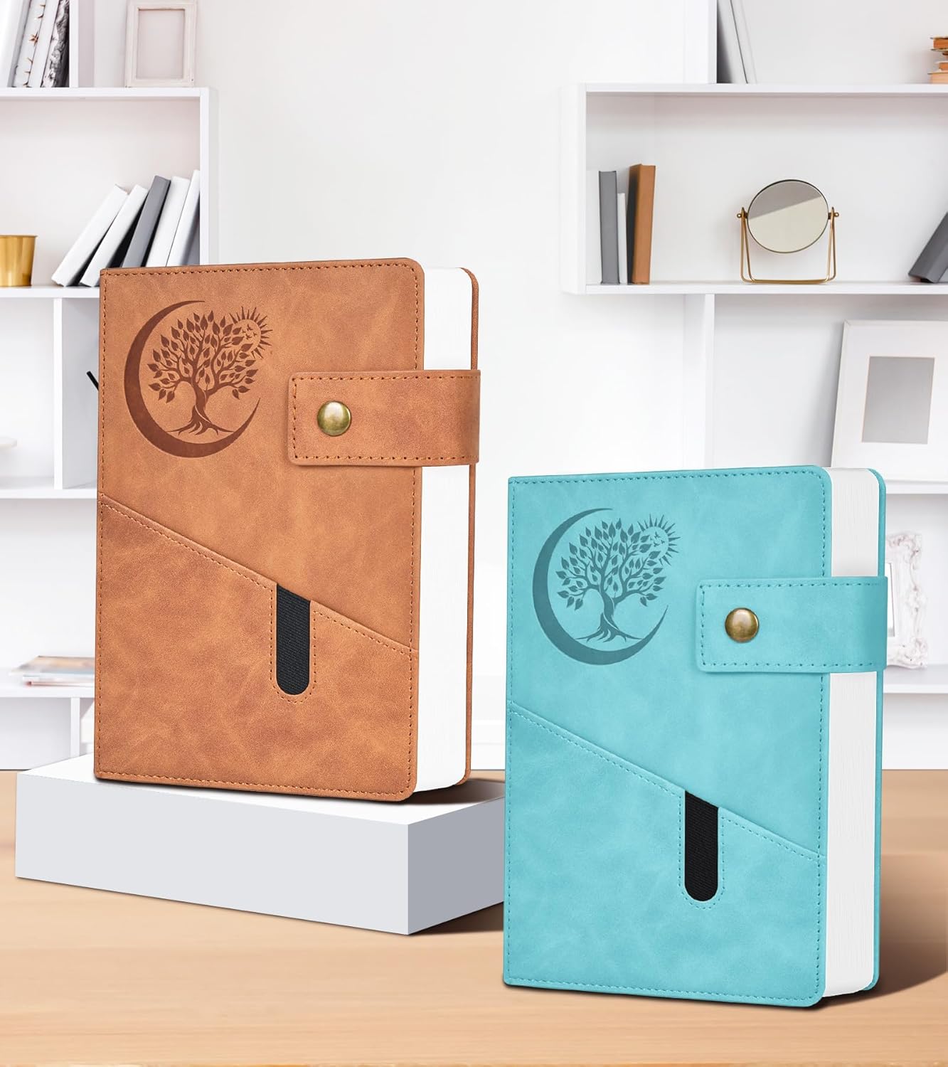 PAIBAS A5 Leather Journal Notebook, 365 Pages Thick Hardcover Lined Journal for Men & Women, Medium 5.9" x 8.4" College Ruled Notebooks for Work, School, Travel, Business,Note Taking,Writing Diary