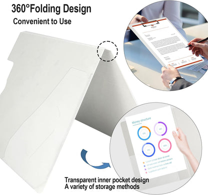 Clipboard Folder, A4 Foldable Clipboards with Pocket, File Cover Office Folder Clipboard, 360 Degree Foldable Storage Clipboards for Office, School or Medical Field, Blue