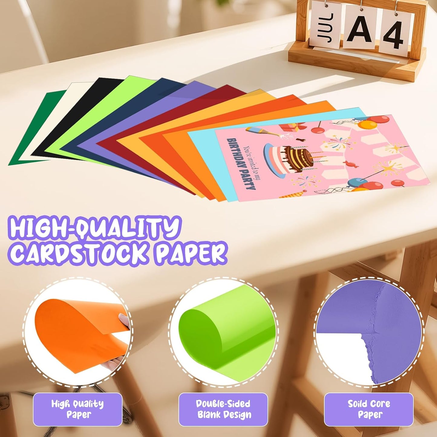 40 Sheets Cream Cardstock Paper 8.5 x 11, Ivory Cardstock Printer Paper 8.5x11, Off White Card Stock Paper 8.5 x 11, 200 GSM Construction Paper for DIY Cards, Greeting Cards, Wedding Invitations