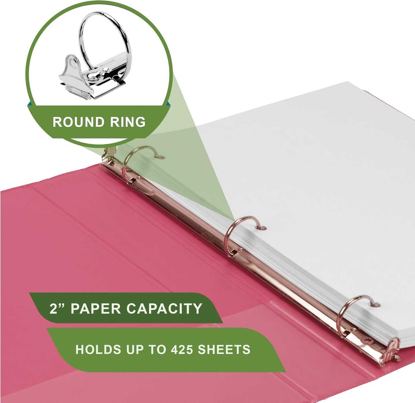 Samsill Plant-Based 2 Inch Durable Round Ring, View Binder, Eco-Friendly, USDA Certified Biobased, Single, Turquoise