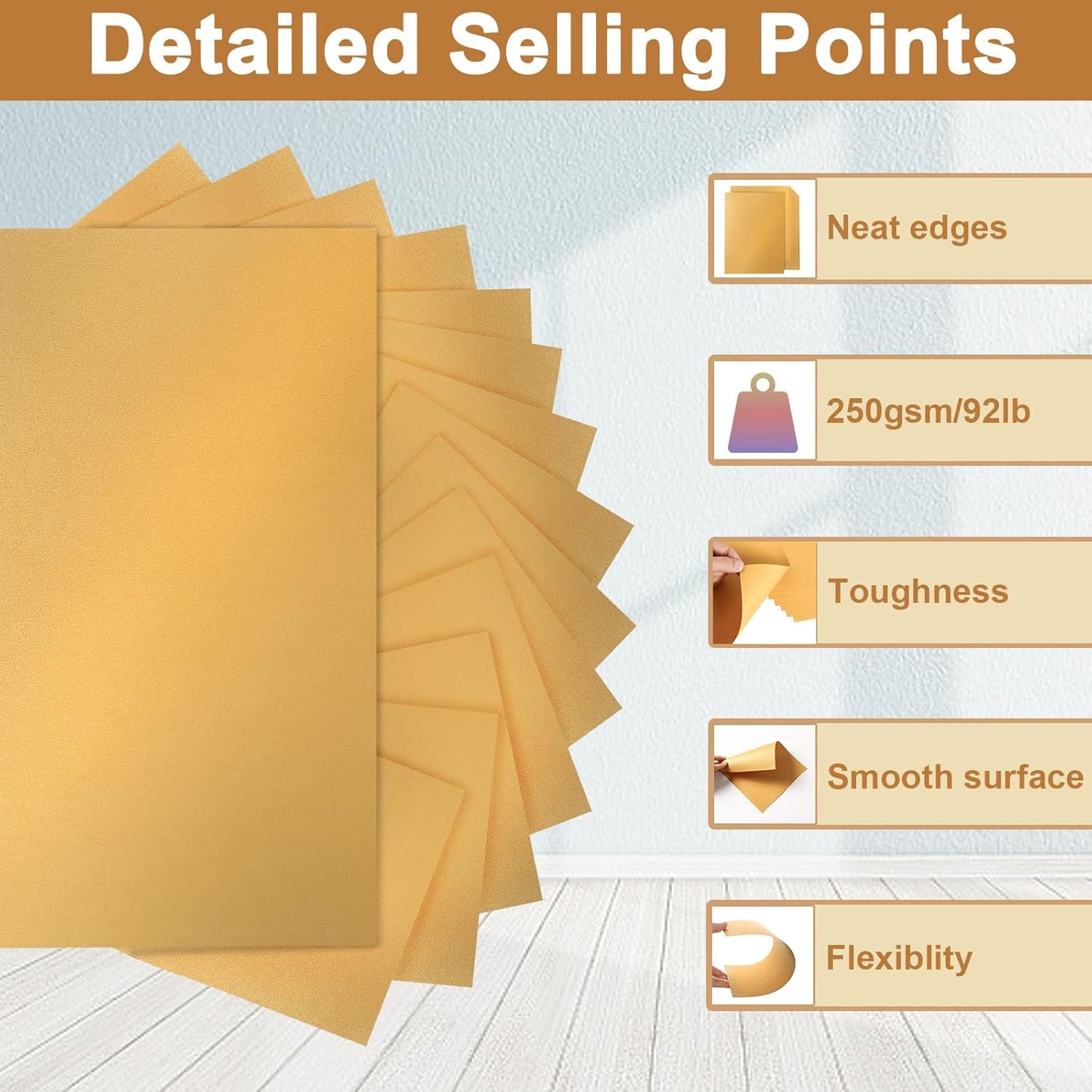 Silunkia 120 Sheets Cream Shimmer Cardstock 8.5 x 11 Off White Paper, 250gsm/92lb Premium Glossy Paper Card Stock for DIY Cards Making, Wedding Invitations, Anniversaries, Business Cards, Menus