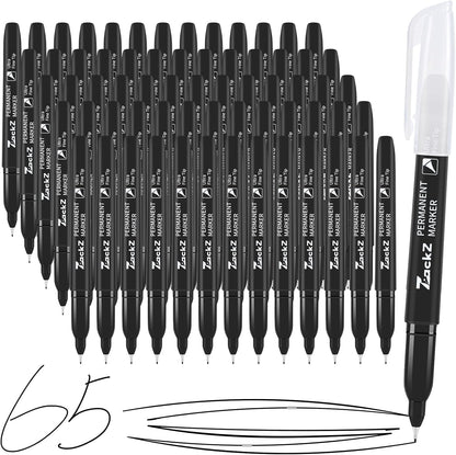 Ultra Fine Point Permanent Black Marker, 18 pack Permanent Markers, Permanent Markers Ultra Fine Tip 0.4 mm Tip, Waterproof & Fade-Proof Ink, Quick Drying, Writing on Paper, Plastic, Metal, Glas
