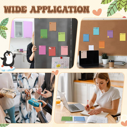 AmazingSpark 12 Pcs Cute Inspirational Sticky Notes, 4*3 Motivational Notepads Positive Emotional Support Gift Funny Lined Memo Note Pads for Office Desk Supplies Coworker Employee(Fruits,Vegetables)
