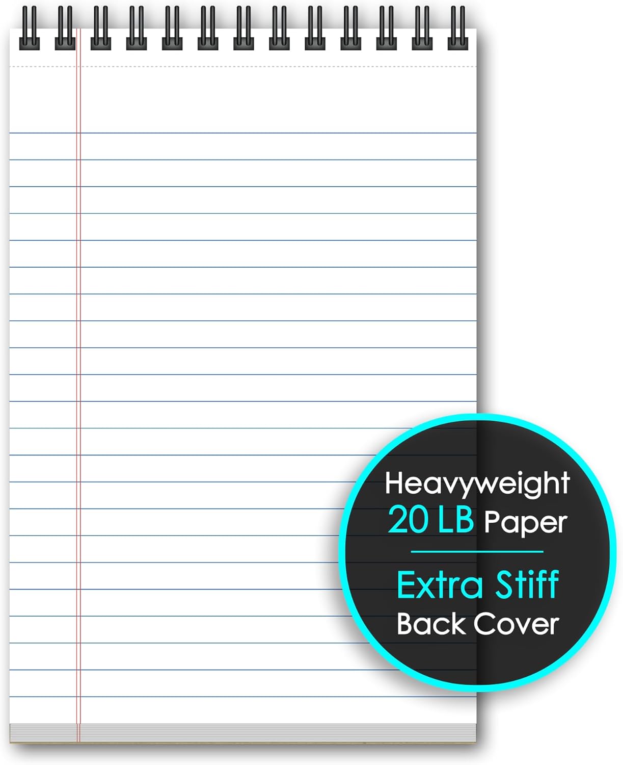 iScholar iQ+ Premium Writing Pad, White, 6" x 9", 140 Sheets, Double-Wire (69200)