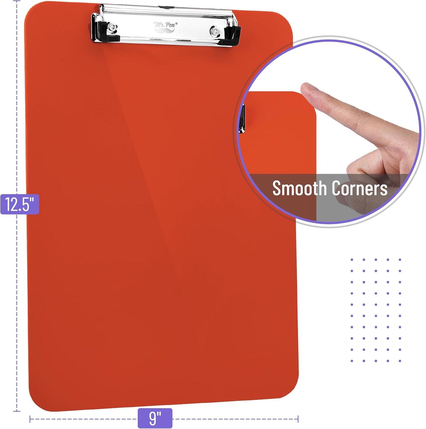 Mr. Pen- Plastic Clipboard, Letter Size, Black, Clipboard Plastic, Low-Profile Metal Clip with Retractable Hanging Hole
