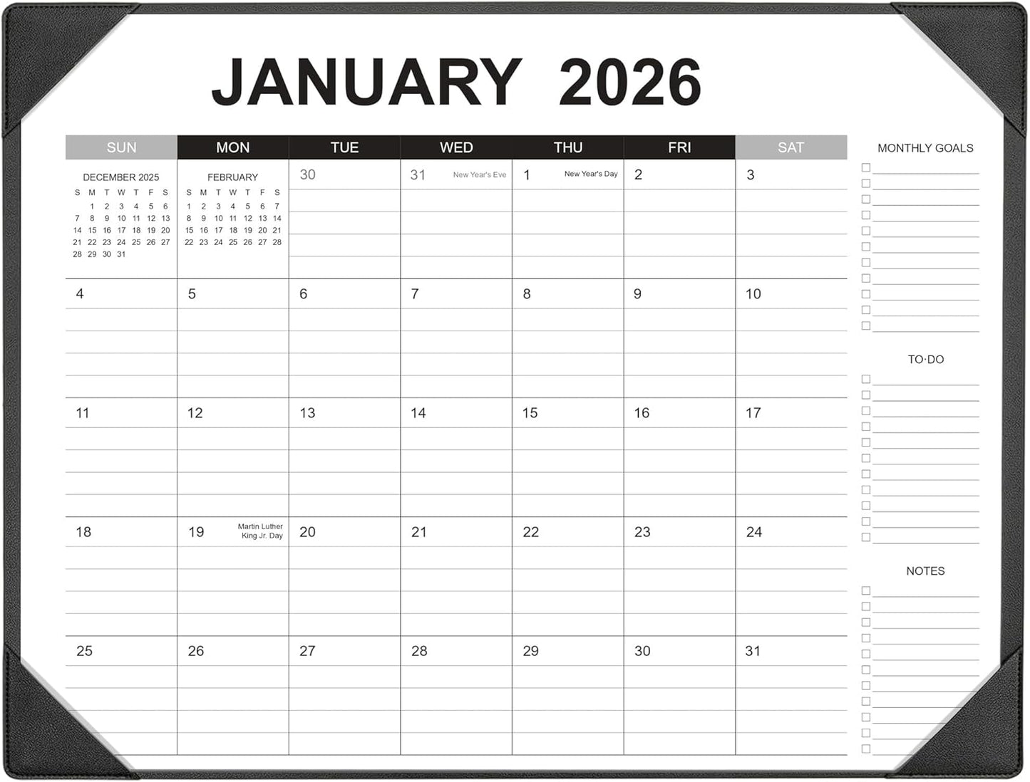 Desk Calendar 2026-2027 with Desk Mat – 22" x 17" Large Desk Pad Calendar Runs from January 2026 to June 2027, Office Supplies Desktop Monthly Calendar for Home & Office