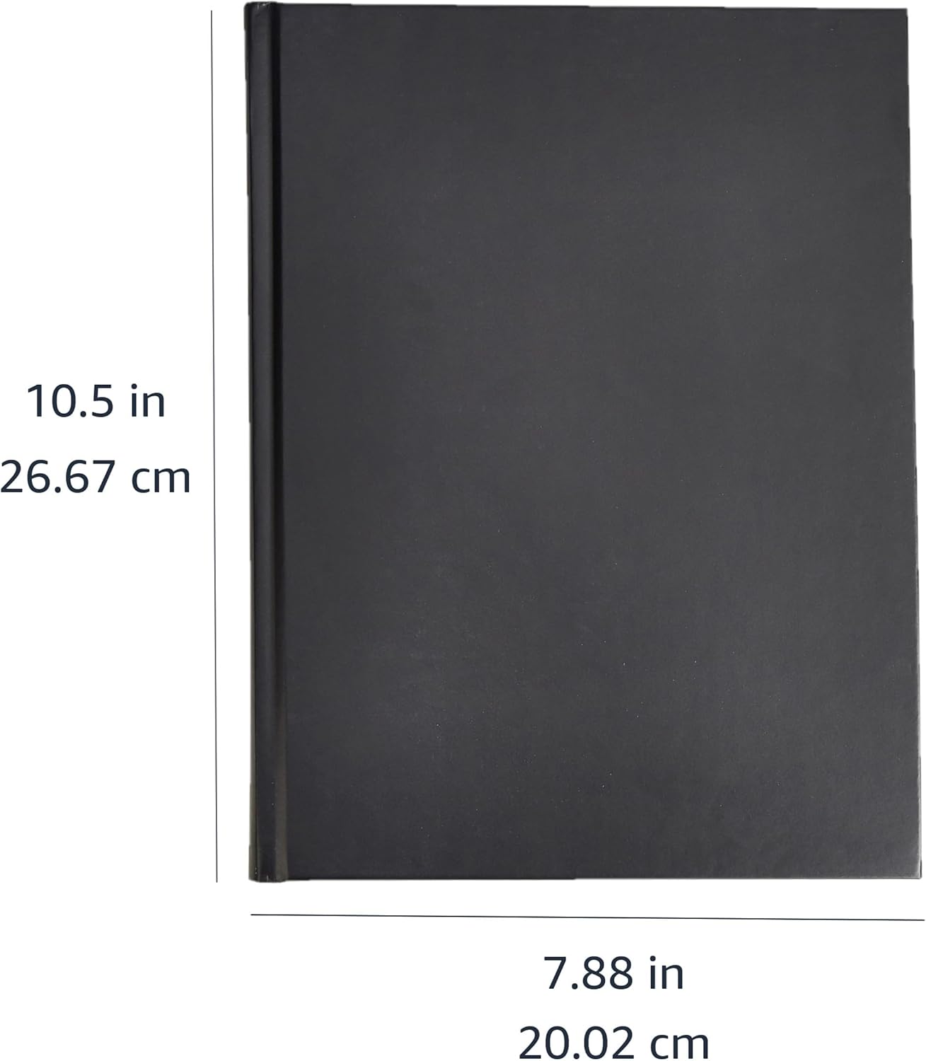 Amazon Basics Professional Hardcover Writing Journal for Journaling and Note Taking, Sturdy, Perforated Pages, 10.5 x 7.5 inches, Black, 2-Pack