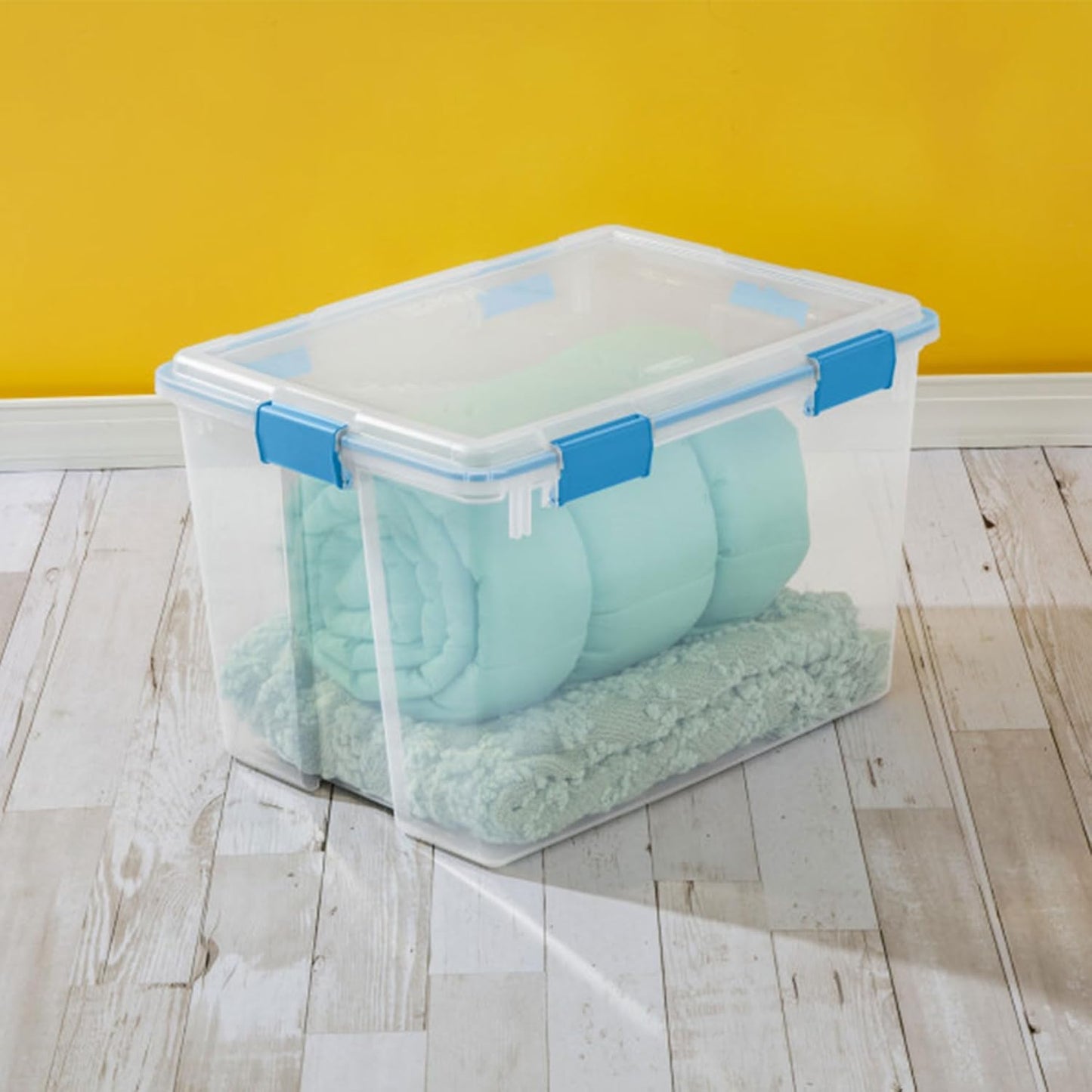 Sterilite 4-Pack Gasket Box, Weather-Resistant Storage Bins with Latching Lids, 32 Quart - Heavy-Duty Organizing Containers for Closet, Bathroom, and Office