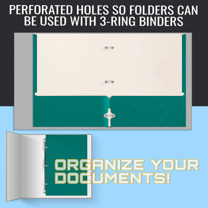 Better Office Products Two Pocket Portfolio Folders, 50-Pack, RED, Letter Size Paper Folders, 50 Pieces, Red