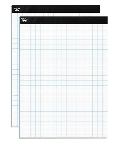 Mr. Pen- Graph Paper pads 8.5 x 11 Inches, 2 Pack, 55 Sheets/Pack, 2x2 (2 Squares Per Inch), Blueprint Grid Paper Pads 8.5 x 11, Math Notebook