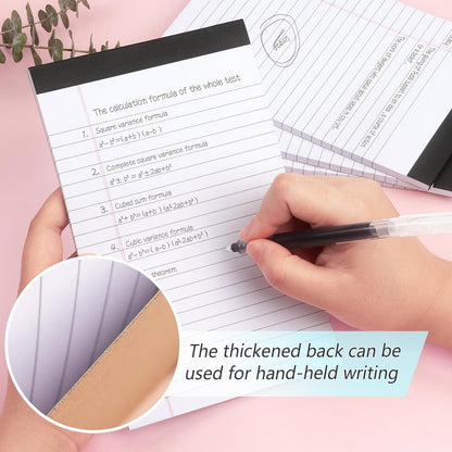ZZTX Legal Pads Note Pads 5 x 8 Inch Lined Writing Pads, 50 Sheets Per Writing Pad, 4 Pack (Multicolor)