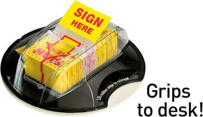 Post-it Message Flags, Sign Here 1 in. x 1.7 in., One Dispenser with 200 -Count Red Sticky Tabs Per Dispenser, Removable Page Markers to Mark Tax, Real Estate, and Legal Documents (200 Flags Total)