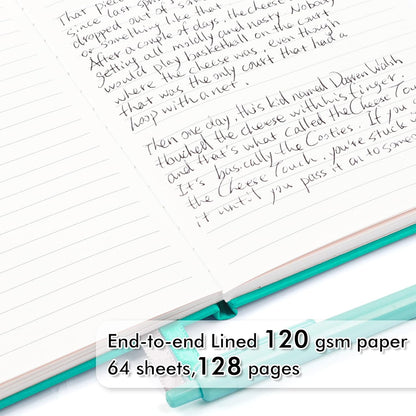 feela College Ruled Notebooks, 24 Pack Business Notebook Hardcover Lined Writing Journal with Pen Holder for Men Women Note Taking, with 24 Black Pens, 120 GSM, 5.1”x8.3”, A5, White