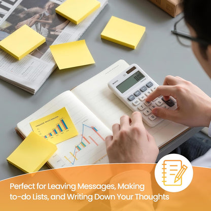 480 Sheets 3 in x 5 in Large Sticky Notes, 76 x 127 mm 6 Pads Assorted Self-Stick Pads for Notebook,Office,School and Home,80 Sheets/Pad (6 Pads Brillant)