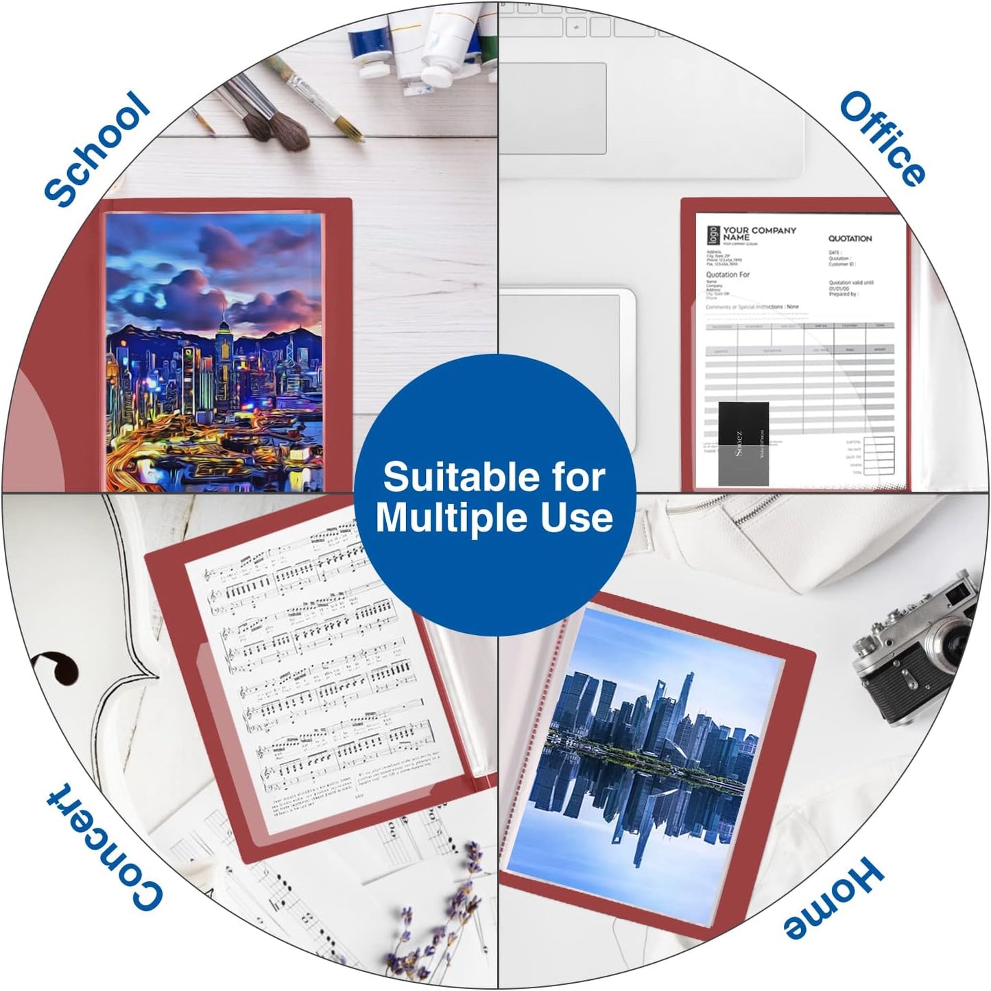 Sooez Art Portfolios 11"x17", Large Portfolio Folder with 30 Pockets & Black Inner Sheets, Display 60 Pages, 11 x 17 Presentation Book for Artwork Storage, Binder with Plastic Sleeves for Artist