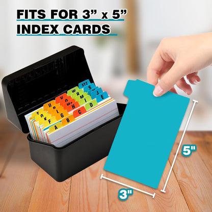Chell 3x5 Plastic Index Card Dividers, Morandi Colors, Heavyweight Poly Index Card Guides A-Z, with Alphabetical/Blank Stickers, Pack of 25