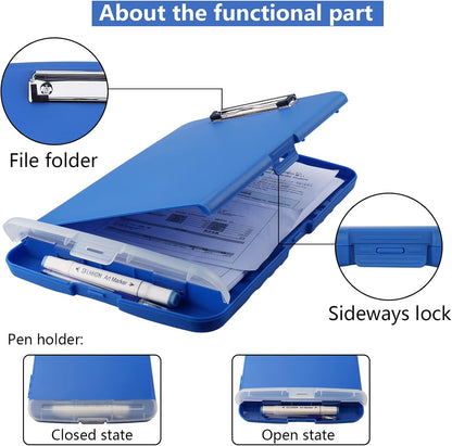 SFLHHDM Purple Clipboard, Clip Boards 8.5x11, Teacher Clipboards with Storage, Plastic Clipboard with Pen Holder, Clipboards Storage for Women Teachers Work, School & Office Supplies