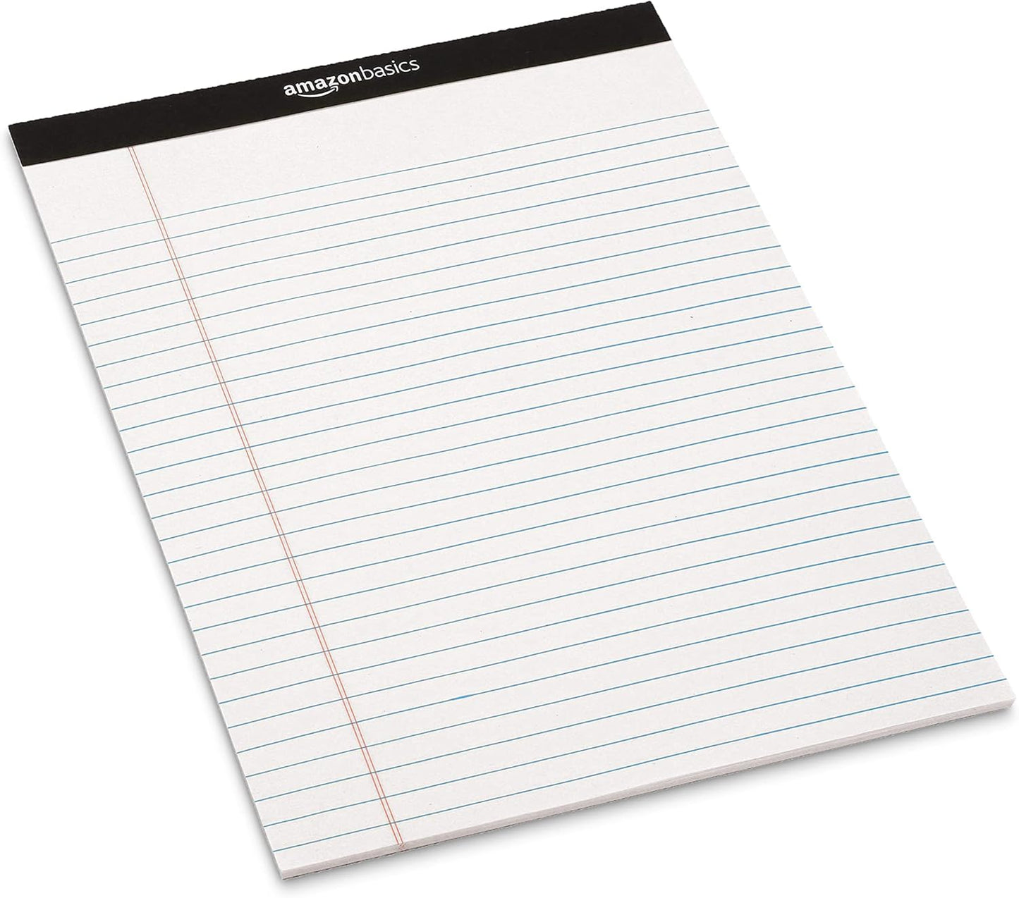 Amazon Basics Wide Ruled Lined Writing Note Pads with Sturdy Back, 8.5" x 11.75", Multicolor, 6-Pack, 300 Sheets, Perforated