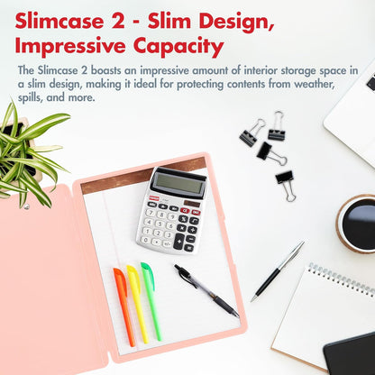 Dexas Slimcase 2 Plastic Clipboard with Storage and Side Opening, Black, Office Supplies Clipboards to Organize, Carry and Store, A4 Holder, Style and Functionality Nursing Clipboards