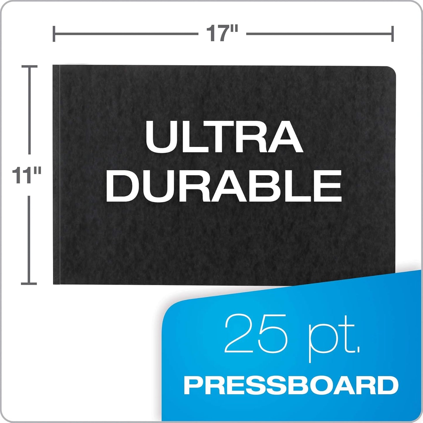 Oxford Pressboard 11" x 17" Report Cover, Presentation Cover, Resume Cover, 3" Capacity, Tape-Reinforced Side Hinge, Tabloid Size, Black (13206)