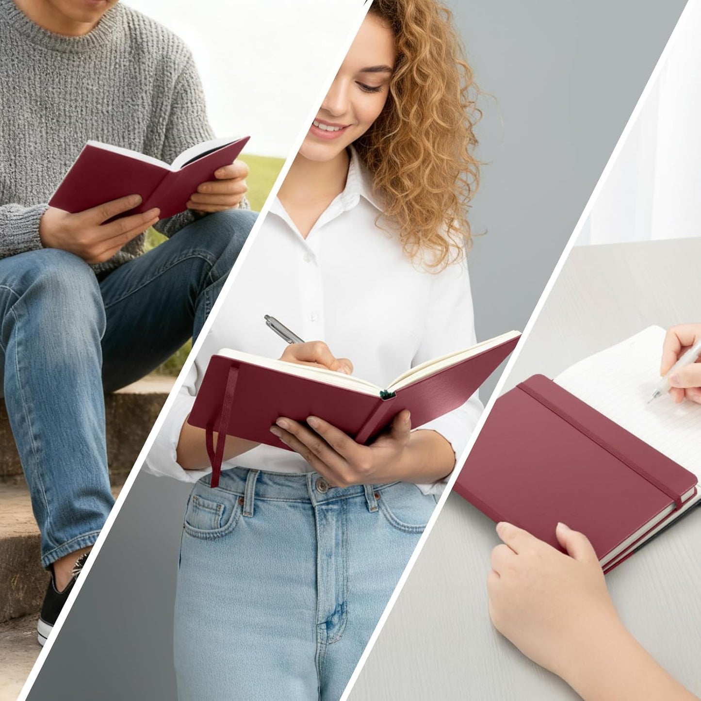 M&G Dotted Journal Notebook, 160 Pages, A5 Medium Size 5.6" x 8" for Men Women, 100GSM Thick College Ruled Paper Bullet Journal for Note Taking, Work & Office, Leather Hardcover, Green