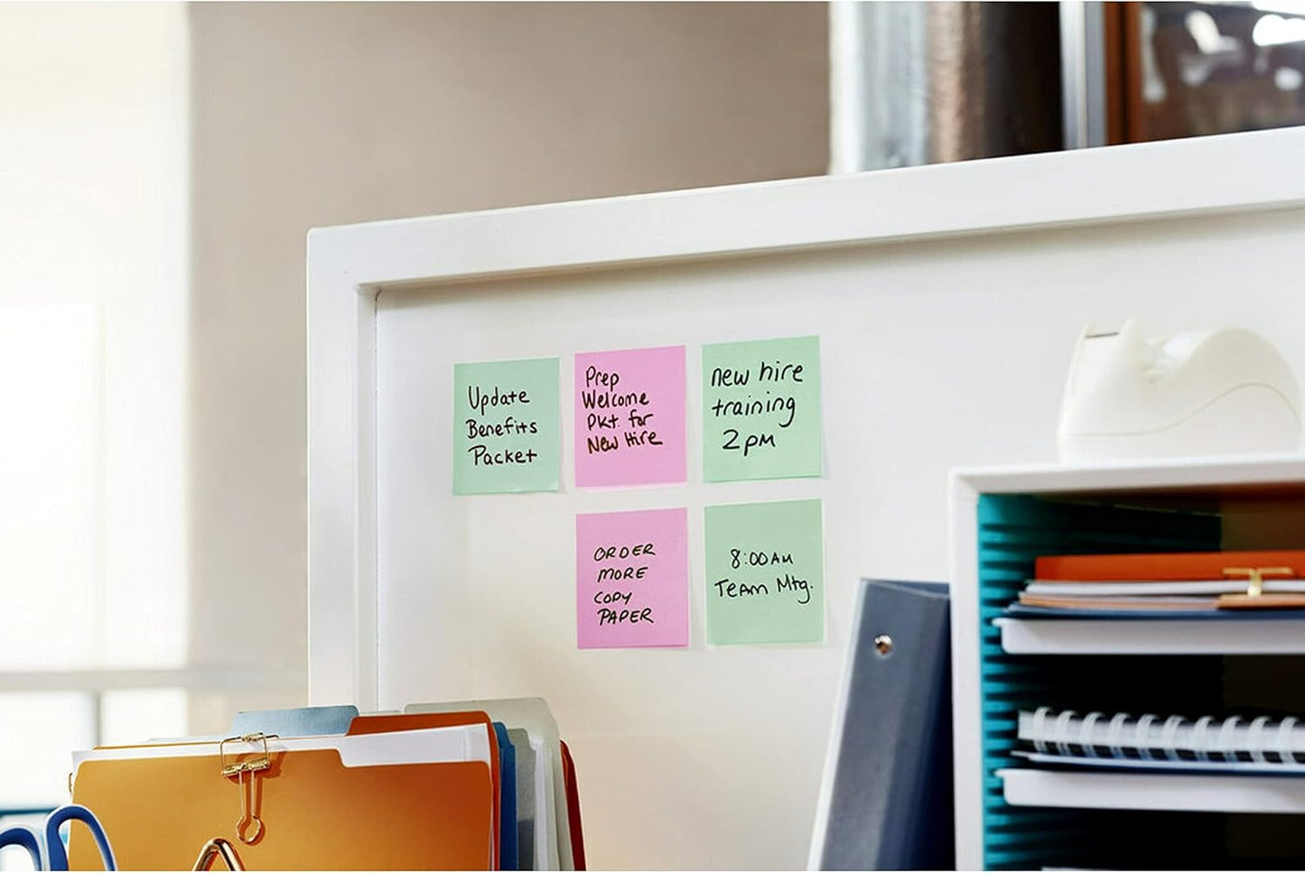 Post-it Super Sticky Notes, 5 Sticky Note Pads, 3 x 3 in., School Supplies, Office Products, for Vertical Surfaces, Monitors, Walls and Windows, First Snow White