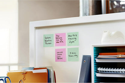 Post-it Super Sticky Notes, 5 Sticky Note Pads, 3 x 3 in., School Supplies, Office Products, for Vertical Surfaces, Monitors, Walls and Windows, First Snow White