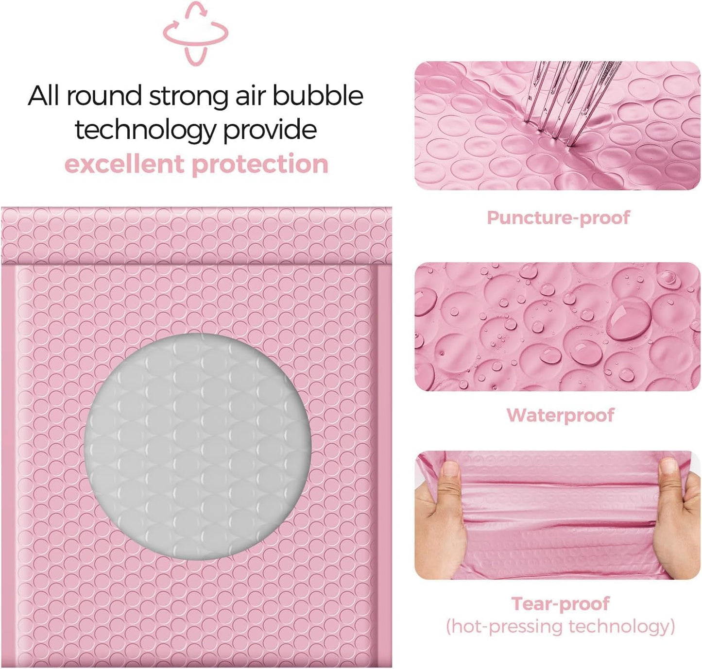 Fuxury Bubble Mailers 10.5x16 Inch 40 Pack Self Seal Padded Envelopes Waterproof Mailing Envelopes Bubble Padded Cushioning Padded Mailers Bubble Bags for Packaging Small Business Large #5 Black