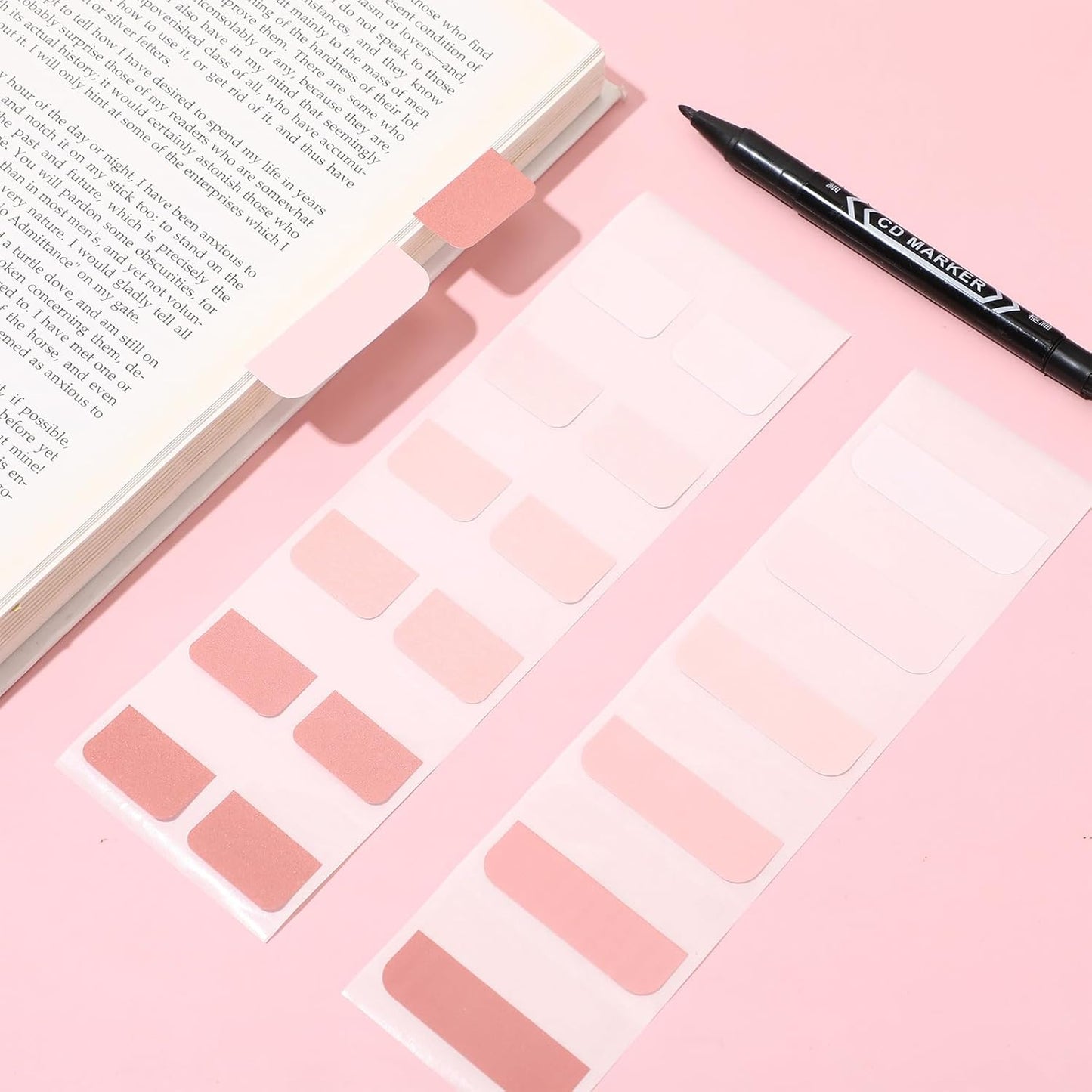 Janlaugh 300 Pcs Sticky Index Book Tabs Bible Tabs Gradient Repositionable Page Tab Labels for Notebooks File Classification(Sage Green)