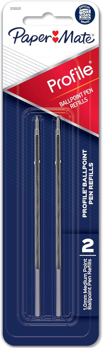 Paper Mate Profile Pen Refills, Pen Ink for Ballpoint Pens, 1.0 mm, Black,