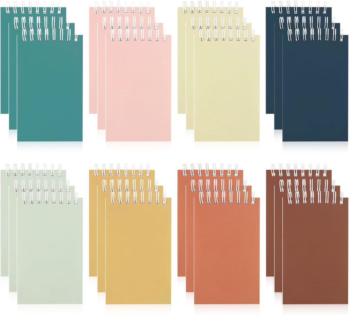 Hooqict 24 Pack Small Pocket Notebook Mini Notebooks Bulk Small Spiral Notepads with 8 Colors, Memo Note Pads for Kids, Work, Office, School, 3.9 x 2.4 Inches