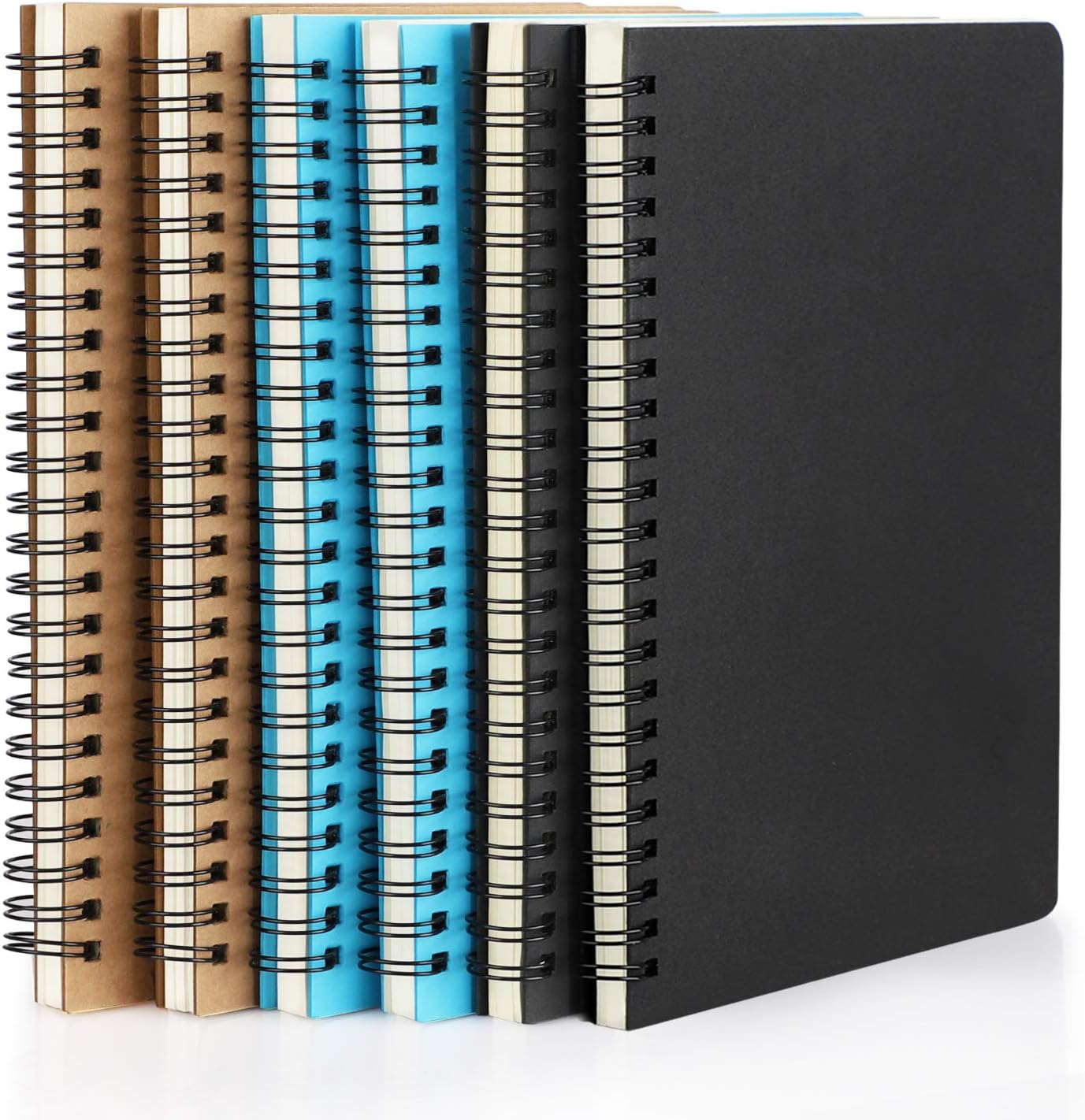 EUSOAR Spiral Lined Notebook, A5 3packs 5.5"X8.3" 120 Pages Lined Travel Notebooks Journal, Memo Notepad Sketchbook, Students College Office Business Diary Ruled Spiral Book Journal-3Colors Covers