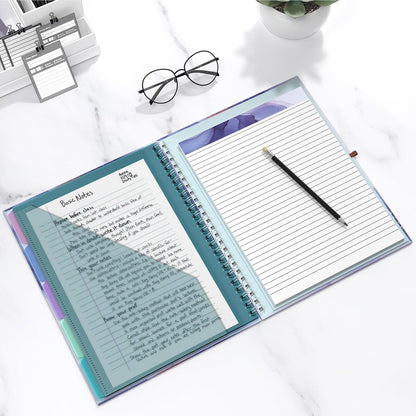 Hongri Clipboard Folio with Refillable Lined Notepad, 8.5 x 11 Folders with Storage 10 Pockets, Spiral Portfolio, Size 12.8X 9.7 in, Office & School Supplies, Skeleton