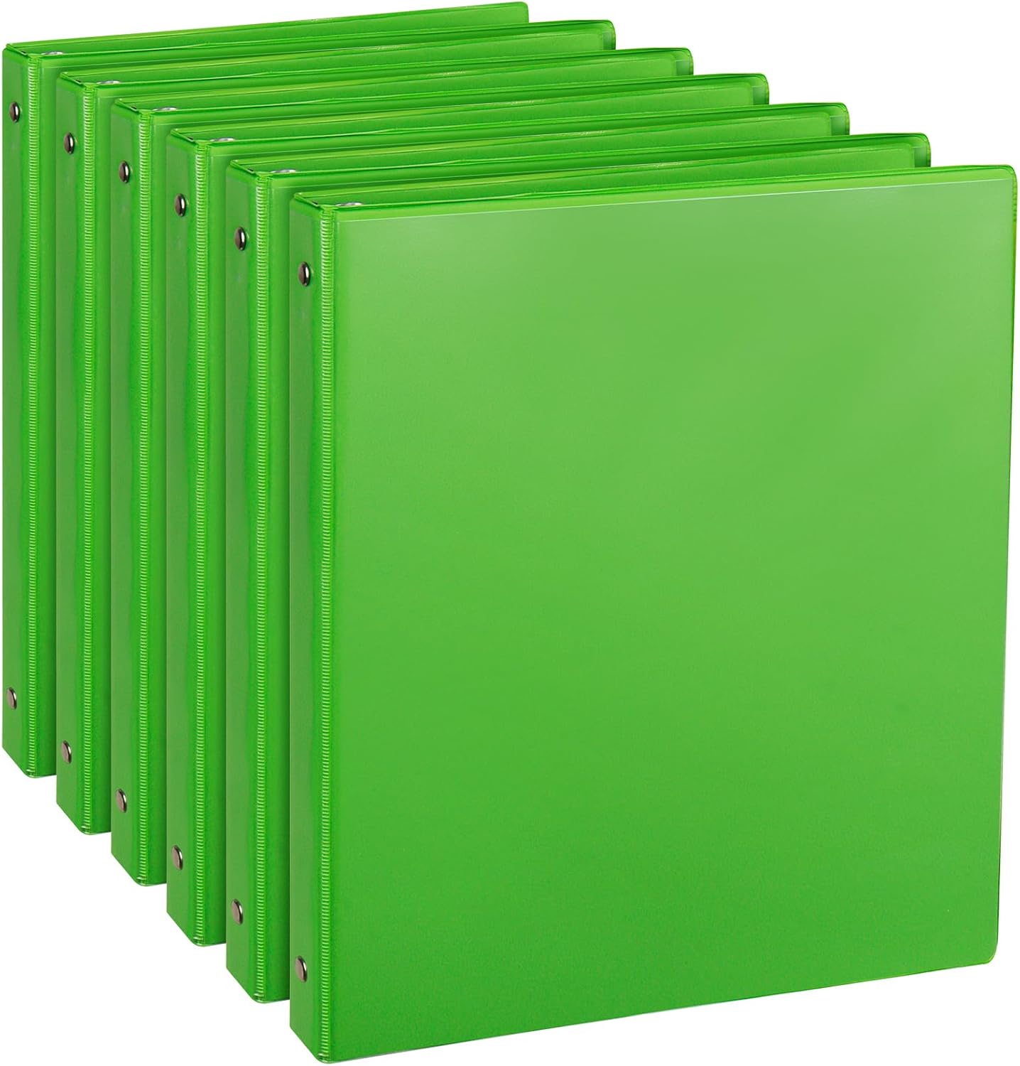 CIXILDTS 1-Inch Round Ring Binders, Standard 3 Ring Binder Fit Letter Size Paper, Presentation View Binders, 6 Packs, Assorted
