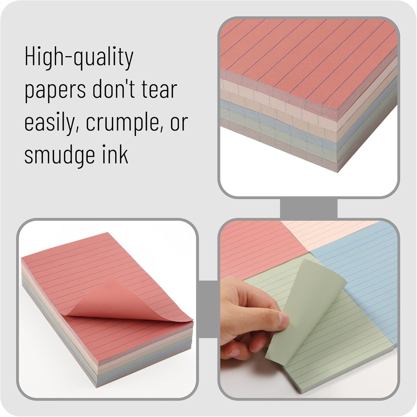 Mr. Pen- Lined Sticky Notes, 3" x 3", 12 Pads, 60 Sheets/Pad, Morandi Color, Bulk Sticky Notes with Lines, Ruled Post Stickies, Memo Pads, Self-Stick Note Pad for Office, School, Home, Study