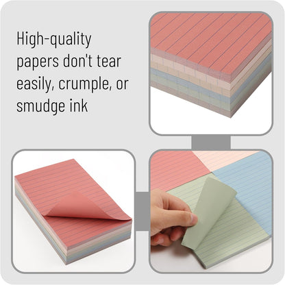 Mr. Pen- Lined Sticky Notes, 3" x 3", 12 Pads, 60 Sheets/Pad, Morandi Color, Bulk Sticky Notes with Lines, Ruled Post Stickies, Memo Pads, Self-Stick Note Pad for Office, School, Home, Study